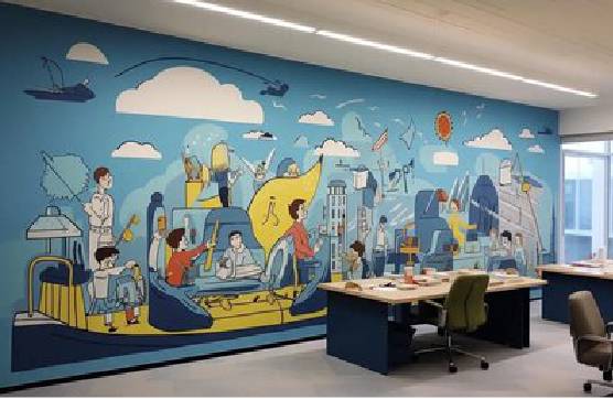 古蔺办公室墙绘的特点。