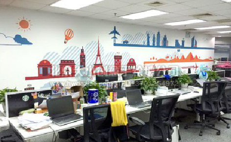 古蔺教你设计办公室墙绘的方法。